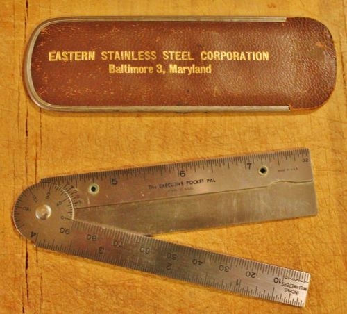 THE EXECUTIVE POCKET PAL, CALIPER,RULER,PROTRACTOR, STAINLESS with #45F