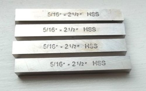 4 New 5/16&#034; x 2-1/2&#034; HSS Square Tool Bits