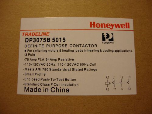 Honeywell DP3075B5015 Definite Purpose Contactor - SIX LOT