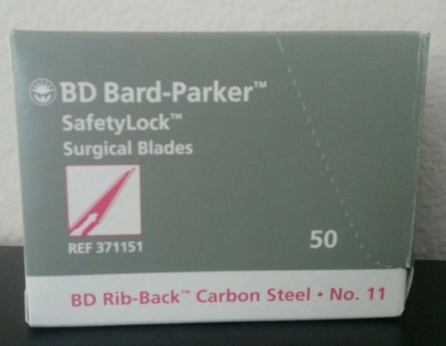 BD Bard-Parker #11 Safetylock Surgical Blades Carbon Steel 50/bx #371151