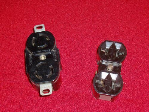 Vintage Lot of 2 ~ Semi Circle &amp; T Electrical Receptacle / Outlet / Plug Antique