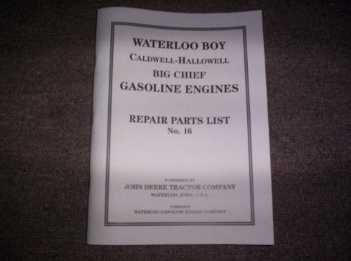 New Waterloo Gasoline Engine Co. Built Hit &amp; Miss Gas Engine Best Parts List #16