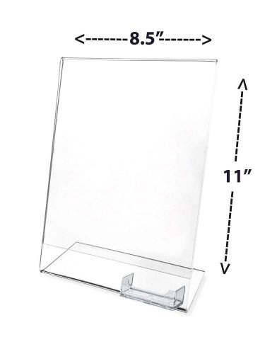 8.5&#034; x 11&#034; Acrylic Table Tent Picture Display/Sign &amp; Business Card Holder -Clear