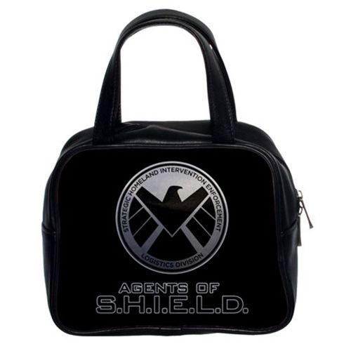 Marvel Agents of SHIELD Logo Women&#039;s Classic Carrier Purse Leather Handbag