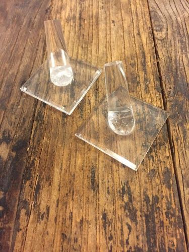 New 2pcs Display Jewelry Ring Holder Stand Cone Shape Clear Acrylic Transparent