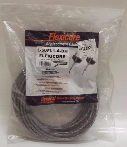 General Pipe Cleaners Flexicore Cable 5/16&#034; x 50&#039; L-50FL1-A-DH With Downhead