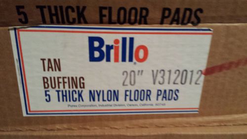 20&#034; in Brillo Tan Buffing Thick Nylon Floor Pads Case of 5