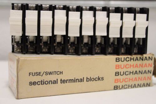 Set of (10) NIB Buchanan Fuse Block Holder Switch 0351 Dovetail Base Sections