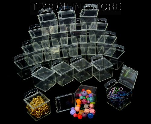 Pack of 25 Square Clear Plastic Storage Cubes 1.75 X 1.75 Inch