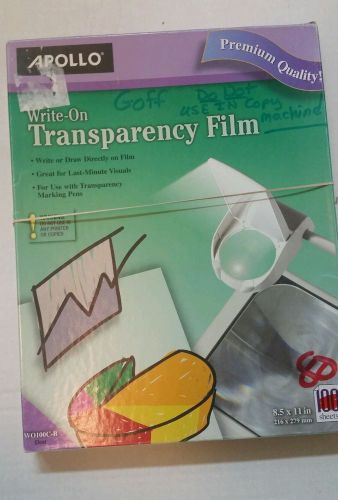 Apollo 80 write on Sheet of Transparent Film New
