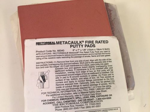 QTY (15) Rectorseal Metacaulk 66340 Fire Rated Putty Pads 6&#034;x7&#034;x1/8  NEW