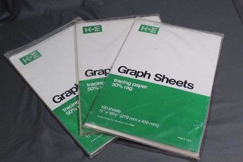 248 Sheets 11x16.5&#034; Keuffel &amp; Esser  Semi Logarithmic Graph Sheets Tracing Paper