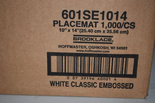 1-Box of 1000 / Hoffmaster #601SE1014 White Classic Embossed Placemats (#S5478)