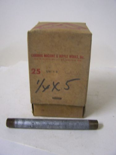 1/4&#034; x 5&#034; galvanized pipe nipple made in usa qty. 25 for sale