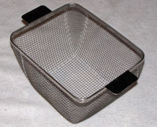 Wire mesh ultrasonic cleaning basket 11 x 8-3/4 x 7 #304 cp28-7 #4 mesh 4 per in for sale