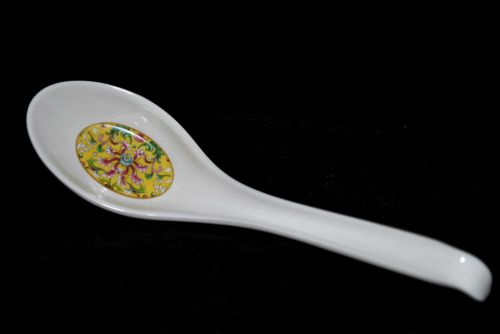 5 Dz New Japanese Chinese Melamine Soup Spoon w/ Hook LCS 01063D Dynasty pattern