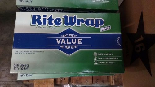 Rite Wrap Wax Paper 10&#034; x 10 3/4&#034; 500 sheets in box and 12 boxes in the auction