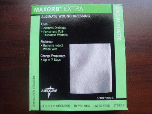 MAXORB EXTRA Alginate Wound Dressing 4X4&#034; (box of 10)  #MSC7044EP
