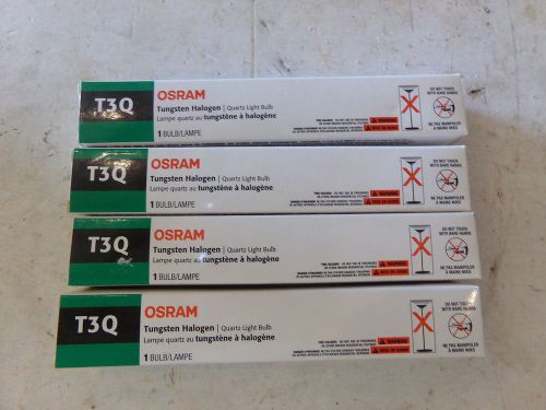Lot of (4) osram t3q tungsten halogen light bulb 500t3q/cl(fcl) 500w 120v - new for sale