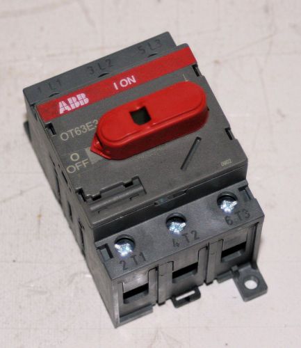 80 AMP 3 Pole Disconnect Switch ABB OT63E3 1SCA022376R6410