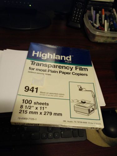 * NEW *  HIGHLAND TRANSPARENCY FILM 100 SHEETS #941 BLACK on ASSORTED COLORS