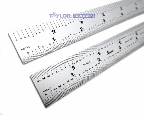 Shinwa 12&#034; rigid zero glare 3r machinist rule ruler 1/32, 1/64, 1/10, 1/50 3302c for sale
