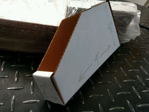 Storage Bins, Uline, 2x9x4 1\2 in. White Cardboard, New, 25ct.