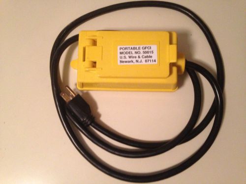 12-3 sjtw portable gfci dual 15a outlet box w/cover, 6&#039; cord hi-viz yellow 50015 for sale