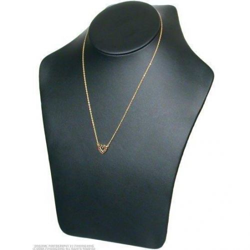 Black Faux Leather Necklace Bust Display 10 5/8&#034;