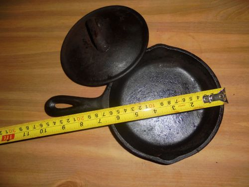 (TWO) CAST PANS W/ ONE LID 3SK/LID AND MC STAMPED SEASONED!! MBG!! PRICED LOW!!!