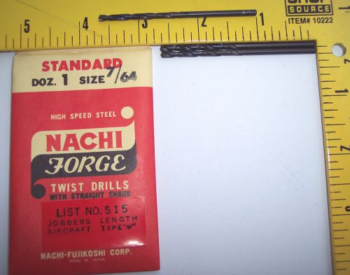 New 3 pc. nachi 7/64&#034; drill bits lathe mill end machinist aircraft tool for sale