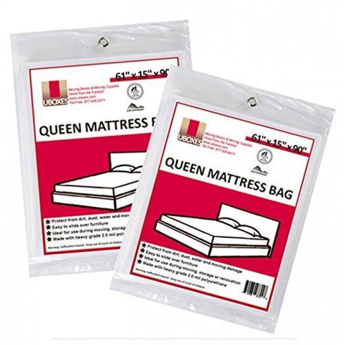 Uboxes queen size mattress covers/bags 61&#034; x 15&#034; x 90&#034; moving supplies (queen... for sale