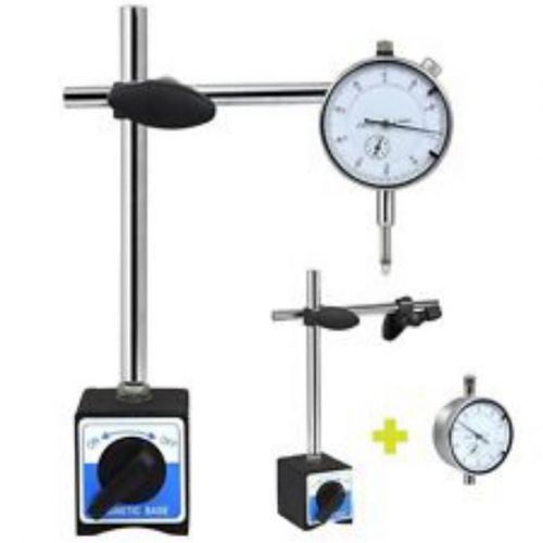Dial indicator 0-10mm 0.01mm with on off magnetic base fine adjustable arm for sale