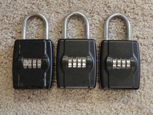 Lot of (3) Realtors Combination Security Combo Key Lockboxes, Real Estate