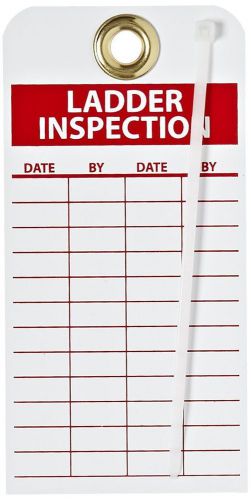 NMC RPT168G Ladder Safety Inspection Tags 6&#034;X 3&#034; Unrip Vinyl W/ Grommet (25PK)