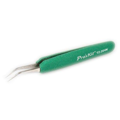 Proskit tz-204n, ergo-grip tweezers (fine tip curved) 120.5mm for sale