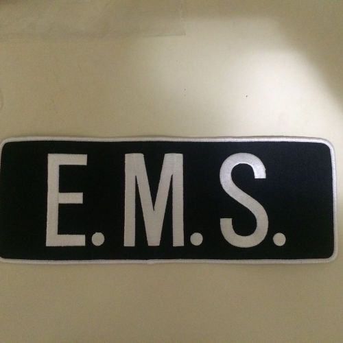 E.M.S. Back Patch White Letters on Navy Background 4&#034;X11&#034;
