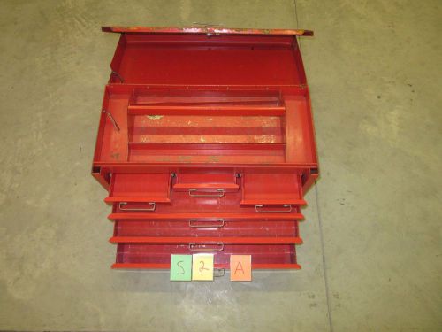 STACK-ON RED TOOL BOX 6 DRAWER MACHINIST MILITARY SURPLUS TRAY CHEST USED S-2-A