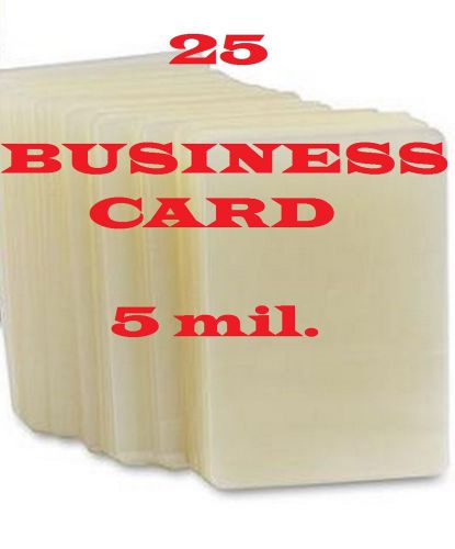 25 Business Card Laminating Pouches/Sheets,  5 Mil