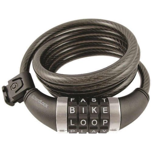 Wordlock CL-411-BK Combination Resettable Cable Lock - Black