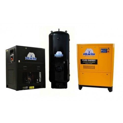 Brand new! polar air! 60hp 3 ph rotary screw air compressor pkg for sale