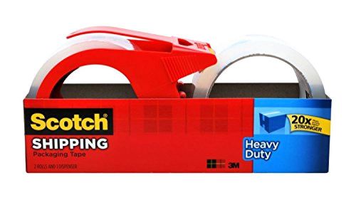 Scotch Heavy Duty Shipping Packaging Tape 2-Pack 1.88-in x 163.8-ft Clear Packin