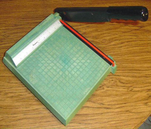 Premier manual table top paper ribbon cutter green 9&#034; x 9&#034; model 20 for sale