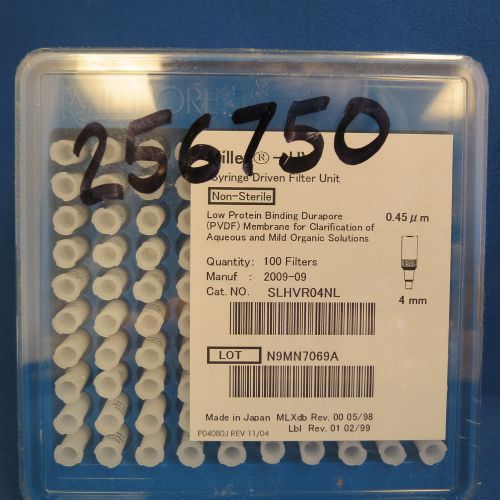 Pk/100 Millex-HV Syringe-Driven Filter Units PVDF 0.45um Millipore # SLHVR04NL