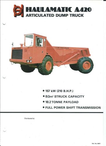 Equipment Brochure - Haulamatic - A420 - Articulated Dump Truck (E3115)