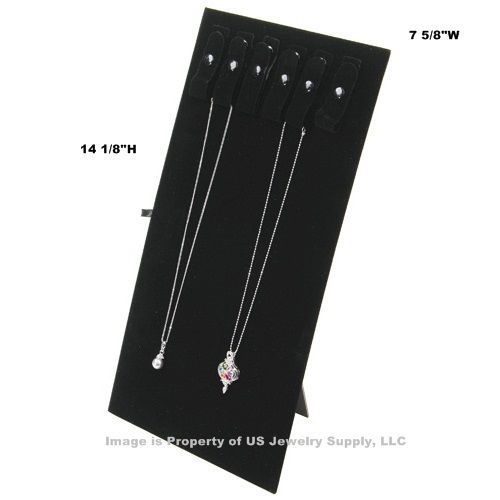 6 Black Necklace Pendant Easel Jewelry Displays with 6 Snaps 7 5/8&#034;W x 14 1/8&#034;H