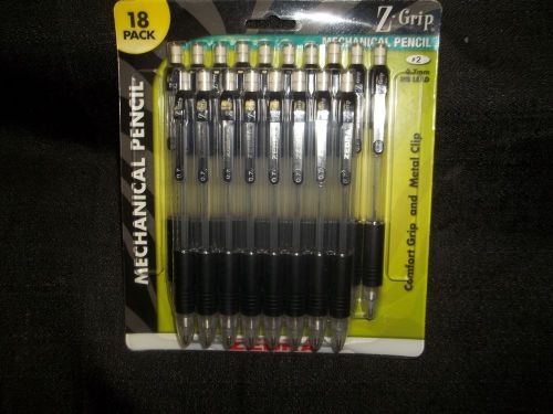 ZEBRA Z-Grip Mechanical Pencils 18-pack #2 0.7 HB lead Comfort Grip &amp; Metal Clip