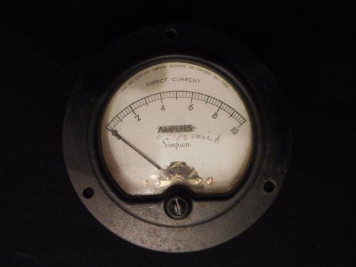Simpson Electric 3-1/2&#034; Round 0 to 100 DC Microamperes Analog Meter #4620