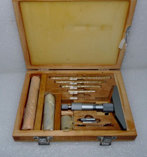 NEW PRESTIGE VALUE 2235 9400 0-6&#034; DEPTH MICROMETER WITH ACCESSORIES AND CASE