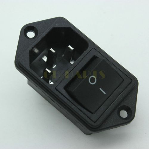 Mains ac power inlet power socket with rocker switch amp 250v 15a iec 320 c14x10 for sale